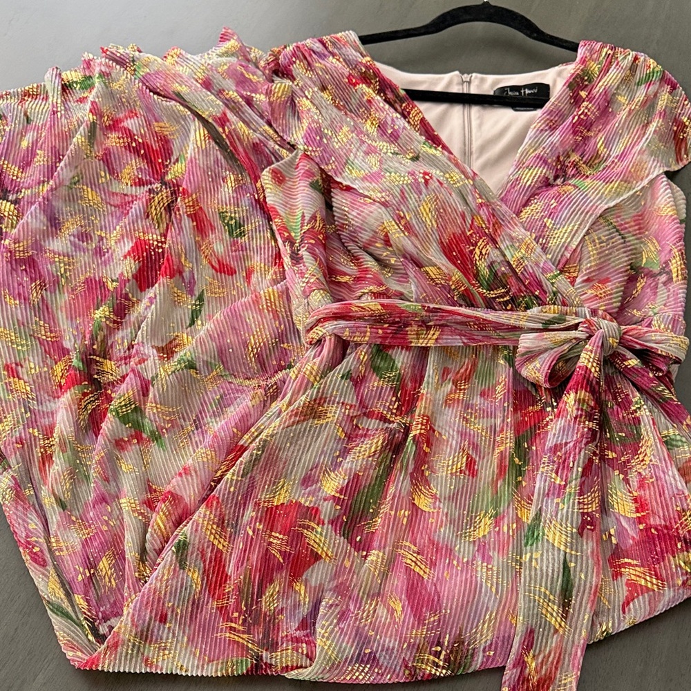 Jessica Howard Pink and Gold Floral Maxi Dress - Picture 8 of 11